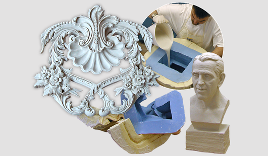 Fazendo moldes de gesso
